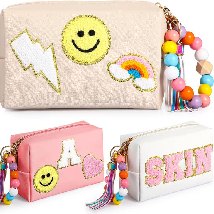 PU Makeup Bag with keychain bracelet- Assorted Design and other Purchase Wholesale patch bag. Free Returns & Net 60 Terms on Faire trending on Faire.