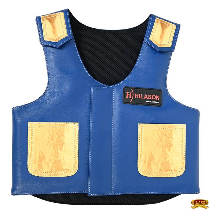 HILASON - Wholesale Horseback Riding Gear - Hilason Junior Youth Bull Riding Pro Rodeo Leather Protective Vest Chaps17