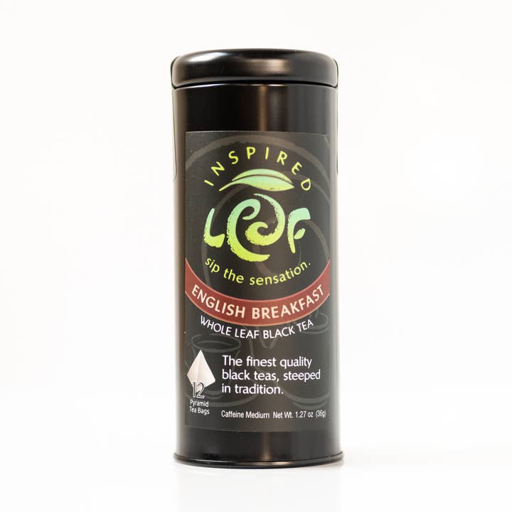 English Breakfast Pyramid Tin for wholesale by Inspired Leaf Teas