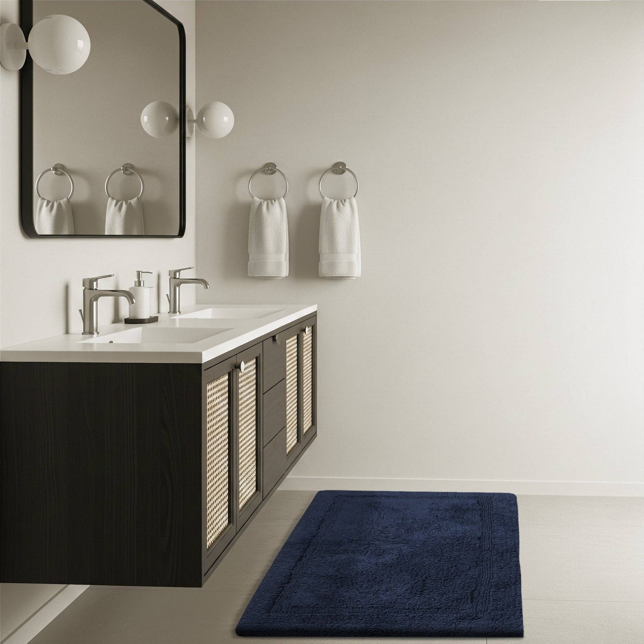 Delara - Wholesale Bath Mat - Organic Cotton Reversible Bath Mat – 3000 GSM4