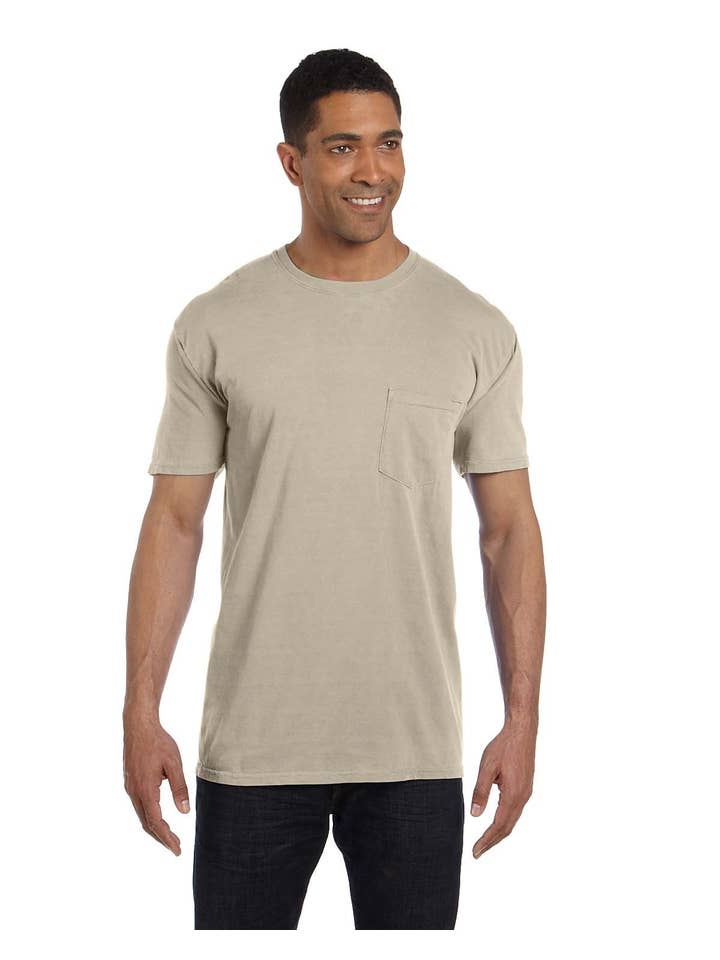 Total Apparel - Wholesale T-Shirt - Unisex - Comfort Colors Garment-Dyed Pocket Blank T-Shirt | 6030CC11
