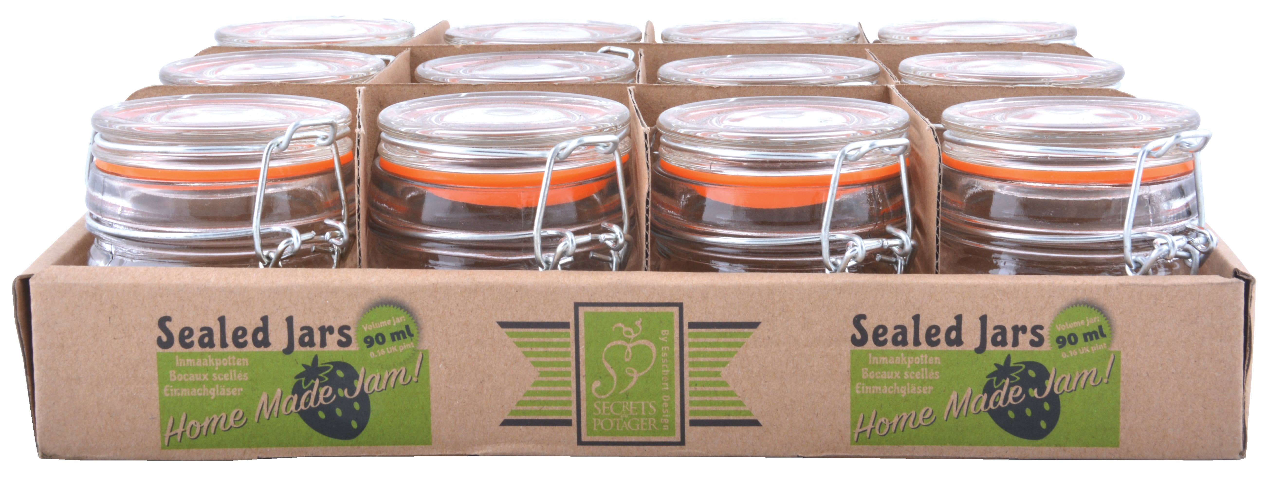 Esschert Design USA - Wholesale Jar - 12 Pc Flip-Top Jar Set, 0.09 L, Glass, Clear - Small1