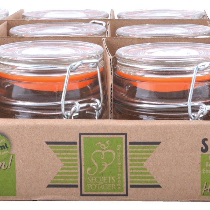 Esschert Design USA - Wholesale Jar - 12 Pc Flip-Top Jar Set, 0.09 L, Glass, Clear - Small1