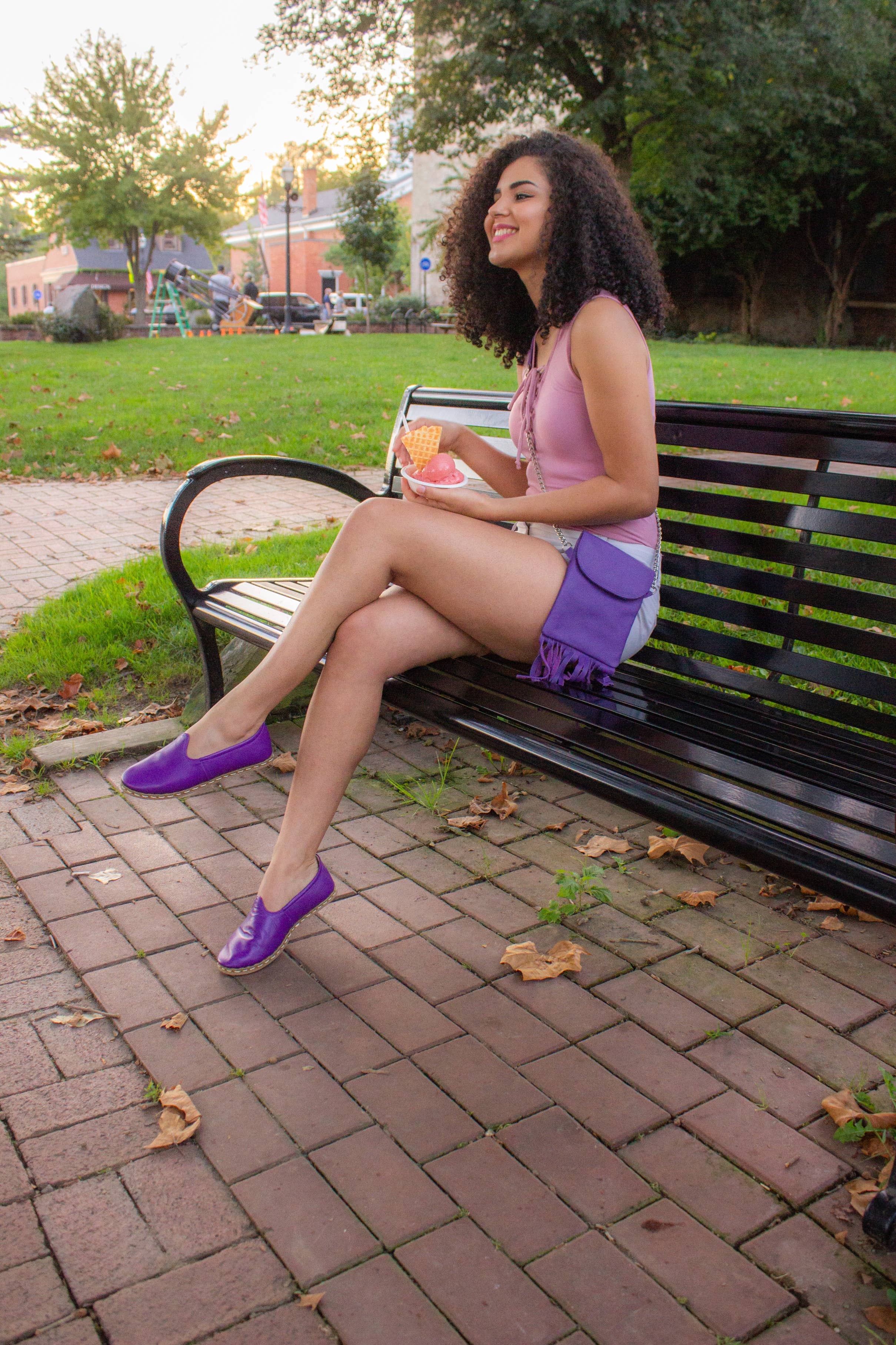 Gizze - Venta al por mayor Calzado plano - Mujer - Cuero Clásico - Bizancio Morado5