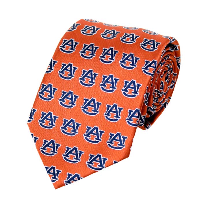 Donegal Bay - Wholesale Necktie - Men's - Auburn Tigers Repeating Orange Necktie