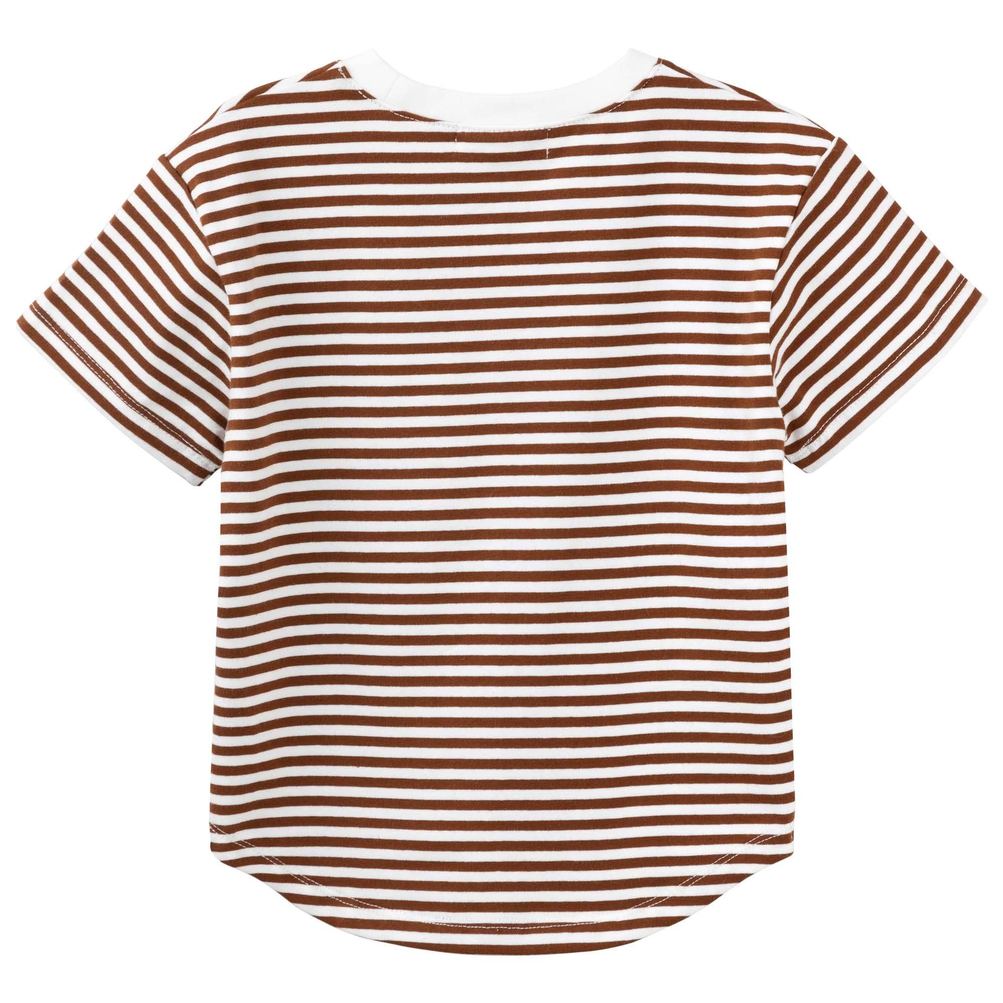 Designer Kidz - Vente T-shirt – enfant - T-shirt à rayures Harvey S/S - Cacao2