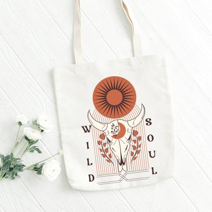 Wild Soul Women's Heavy Cotton Canvas Tote Bag for wholesale by Rustic Radiance