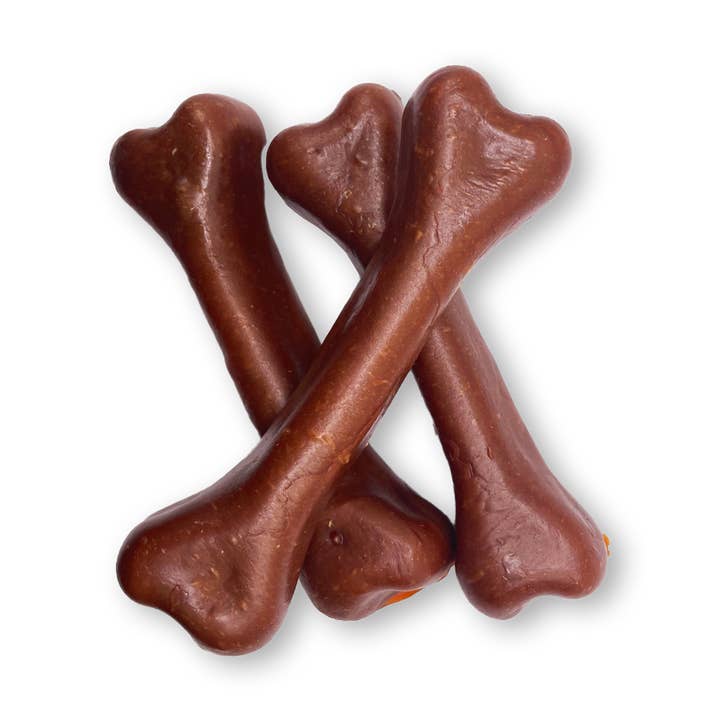 Bœuf et fromage à mâcher, caséine entièrement naturelle, taille moyenne, 15 carats. pour la vente par Willy's Wags Natural Pet Treats