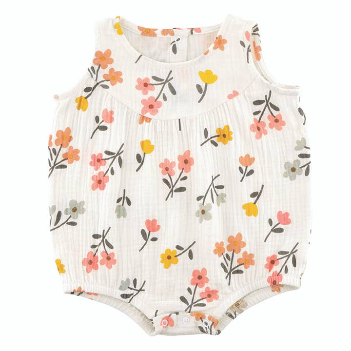 Sleeveless Muslin Romper - Floral for wholesale by Stephan Baby by Creative Brands
