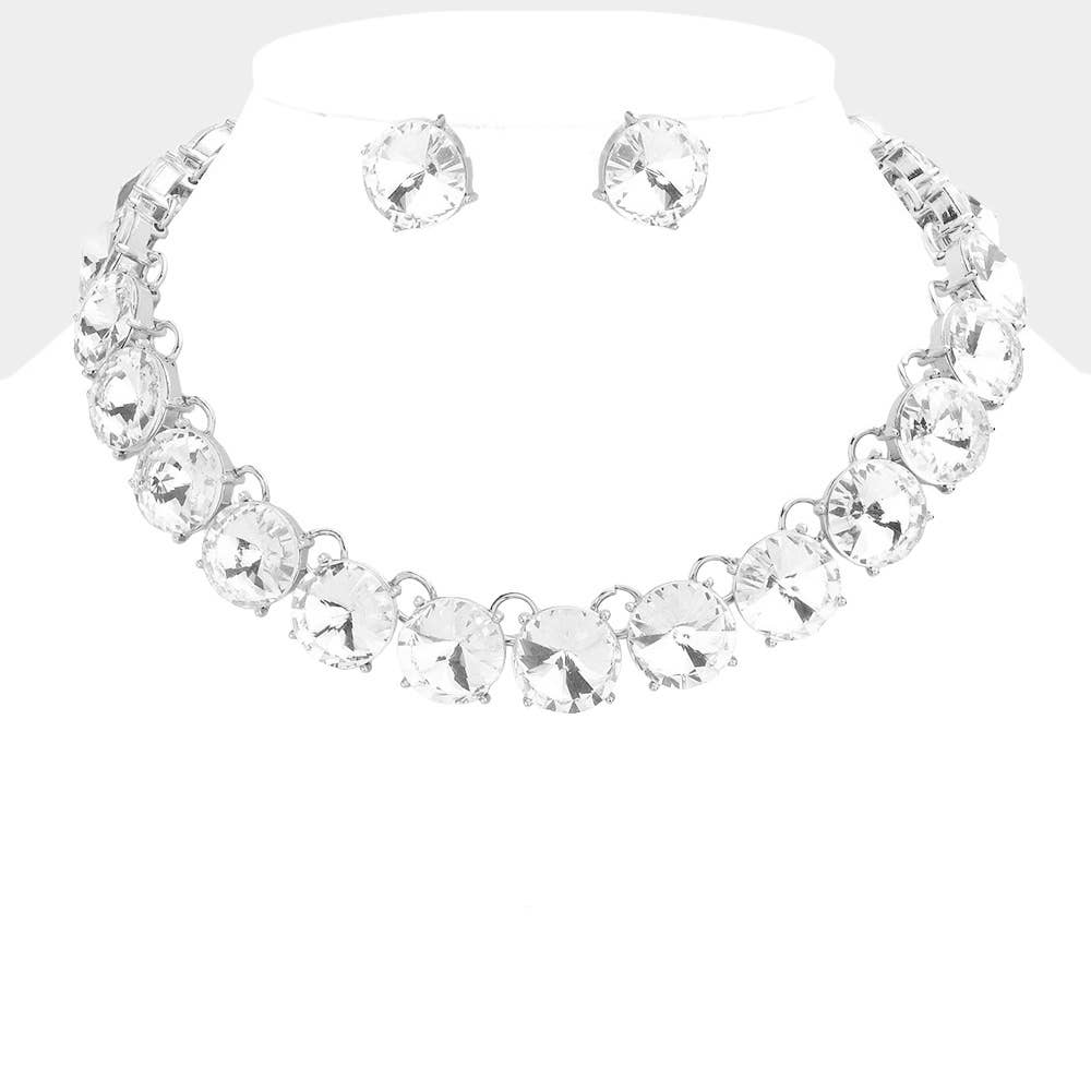 Sensibling Corp. - Wholesale Link & Chain Necklace - Round Stone Link Evening Necklace6