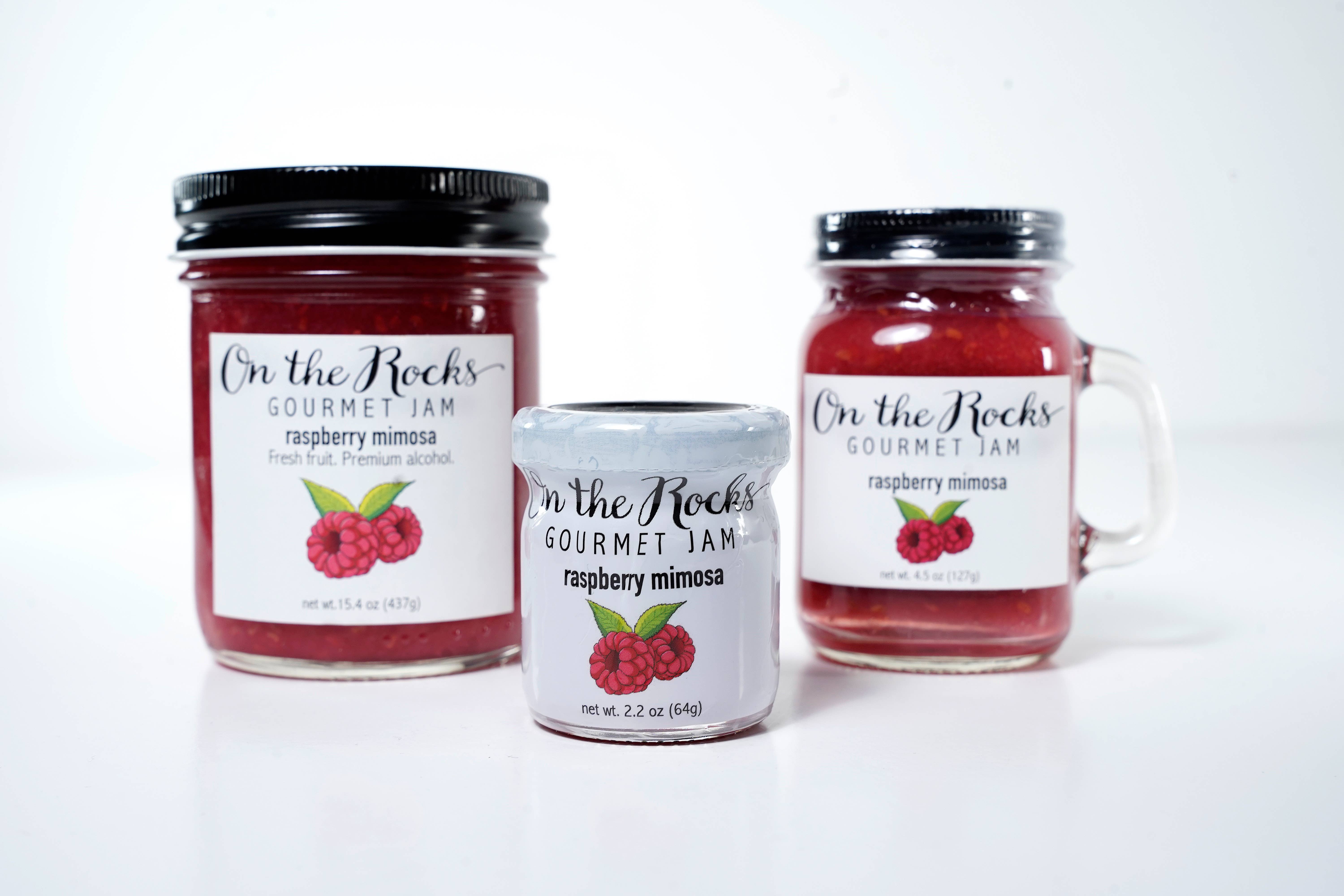 On the Rocks Gourmet Jams – Engroshandel Marmelade – Hindbær Mimosa Marmelade2