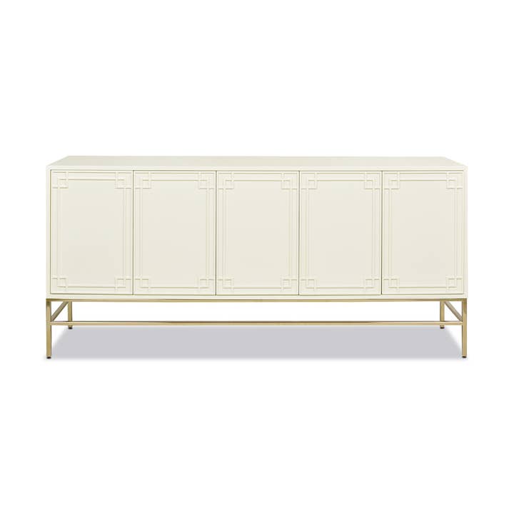 Gemini 79" Sideboard Storage Buffet White Lacquer for wholesale by Jennifer Taylor Home