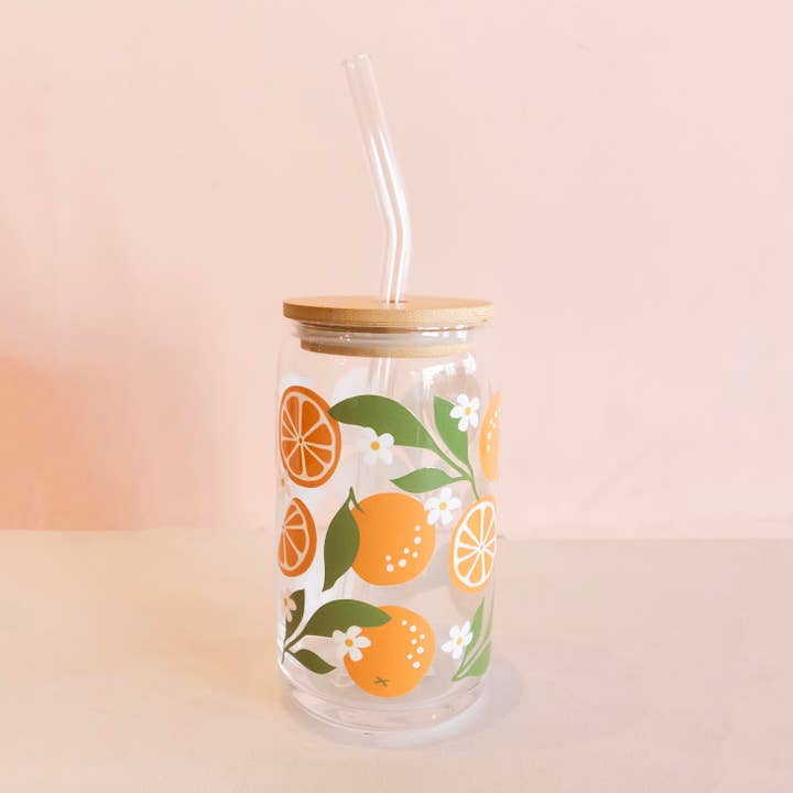 Glasdosenbecher mit Orangen für den Großhandel von Leo & Lee Studio