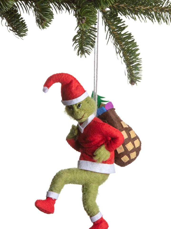 Santa Grinch Ornament for wholesale by Silk Road Bazaar