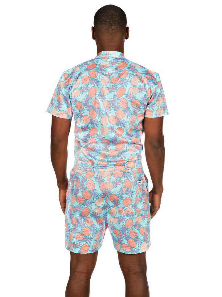 Tipsy Elves - Wholesale Onesie - Men's - Pina Colada Romphim - Men's One Piece Button Down Romper