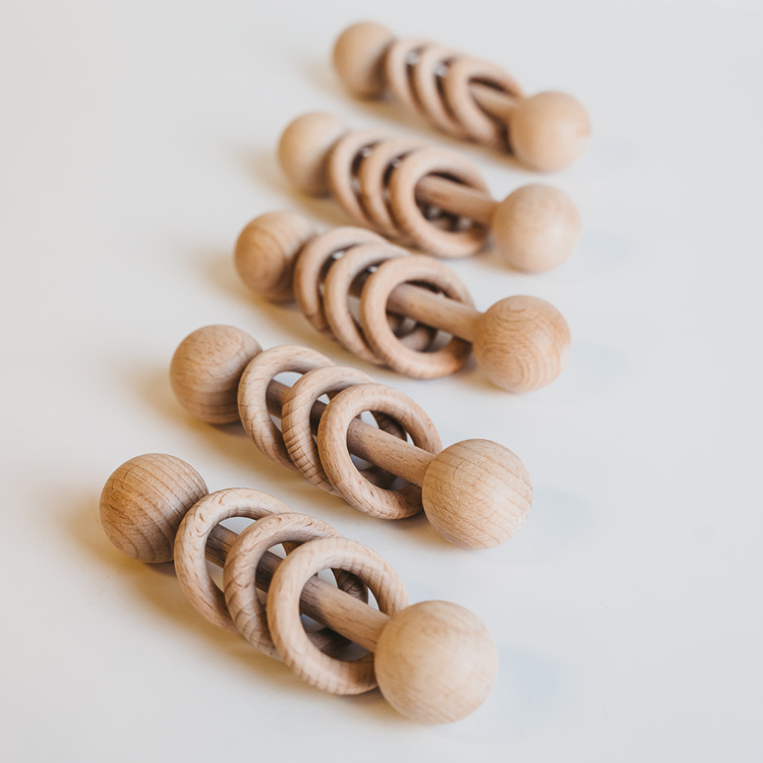 Giften Market - Wholesale Handheld Rattle - Baby - Wooden Ring Rattle - Classic Baby Gifts, Toys, & Accessories2