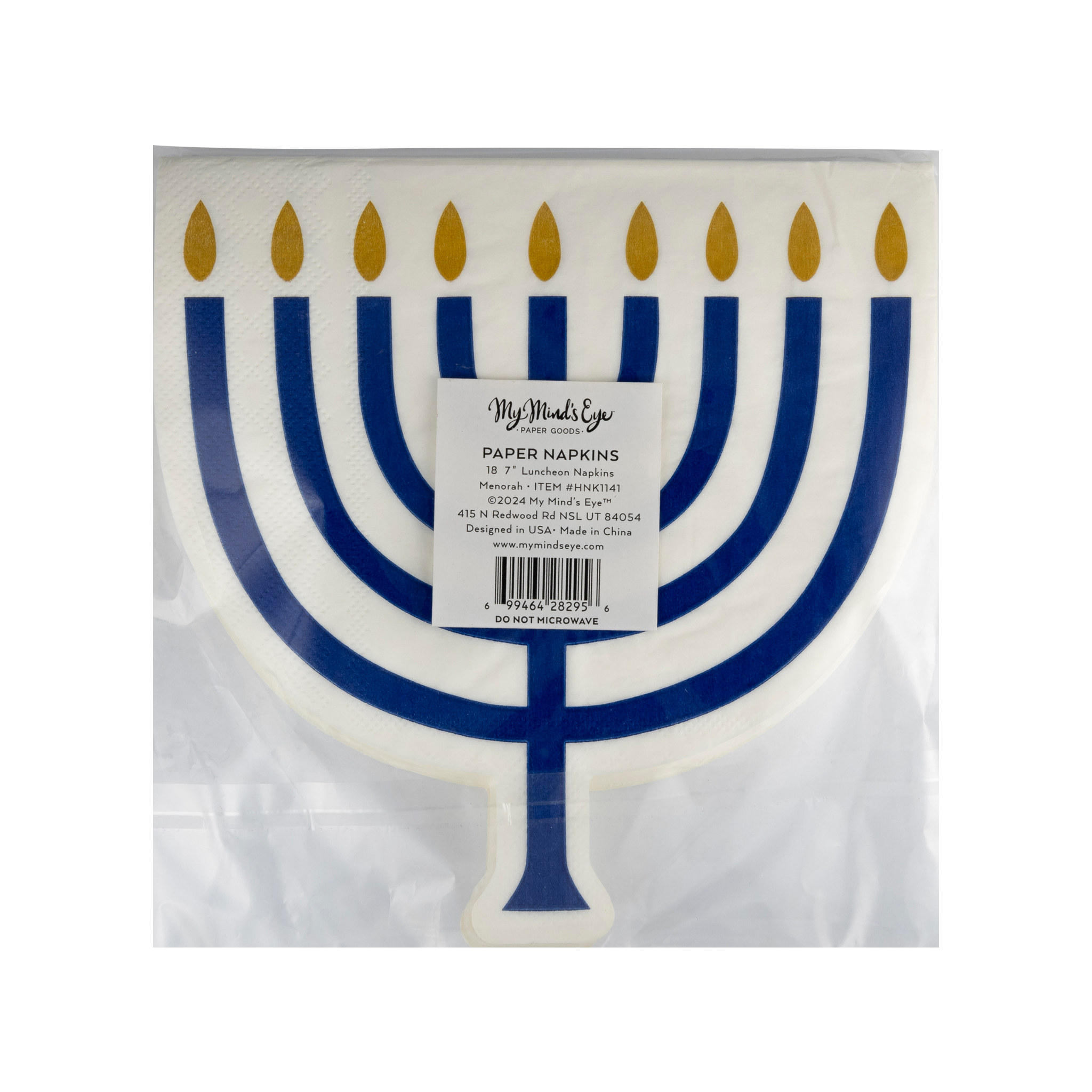 My Mind’s Eye - Wholesale Disposable Napkin - HNK1141 - Shaped Menorah Luncheon Napkin4