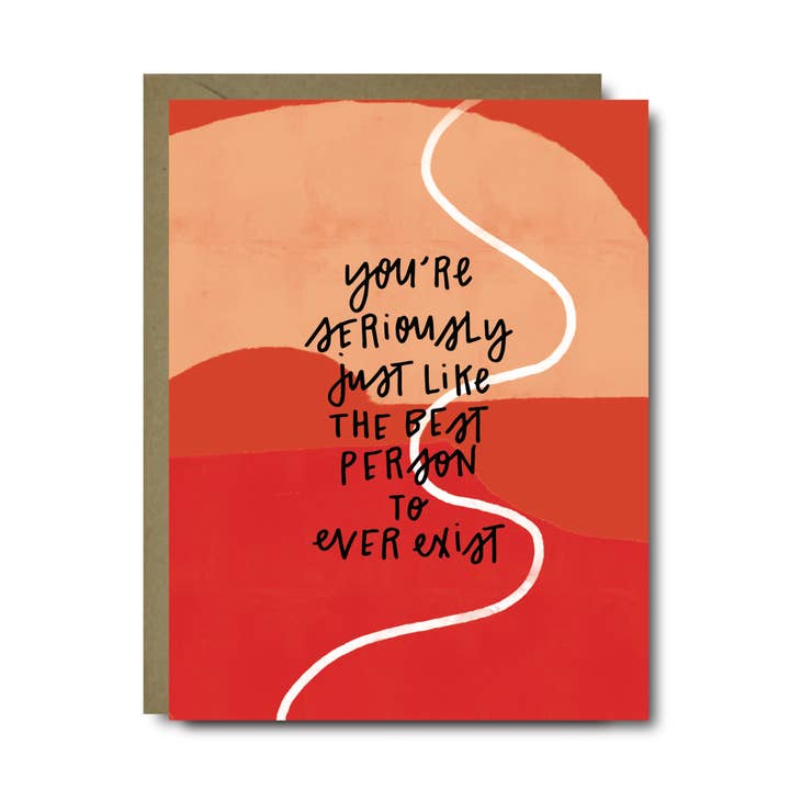 Carte de vœux « Best Person To Ever Exist », Red Love pour la vente par Black Lab Studio