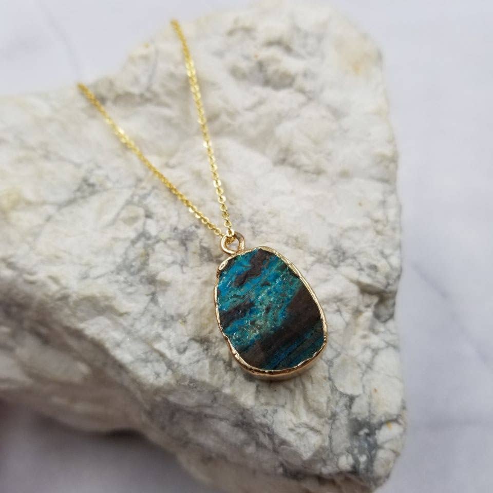 The Pretty Jewellery - Wholesale Pendant/Charm Necklace - Gold Plated Natural Stone Necklace2