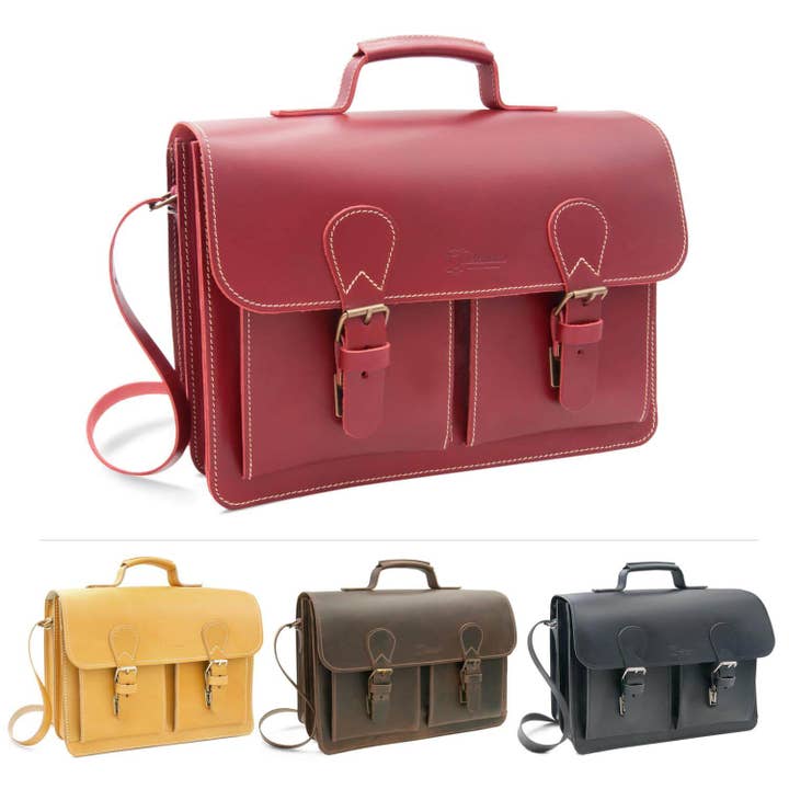 “Madrid” leather briefcase for wholesale by Thielemann Leather Manufacturer