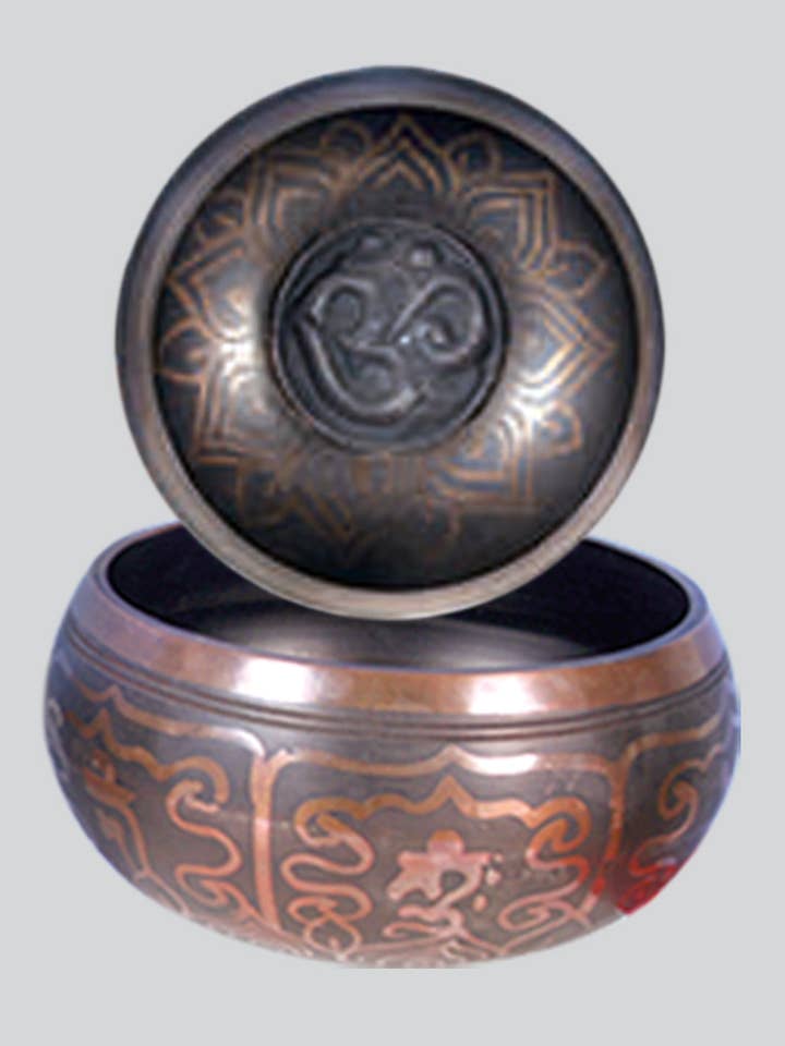 Singing Bowl with OM symbol (SB-OML) for wholesale by Kathmandu Imports