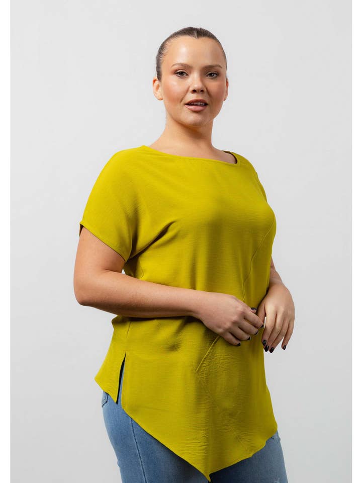 251069 - Tuniek in effen stof Lente Zomer Collectie Grote Maten voor wholesale door Teresa Cardoso Oliveira