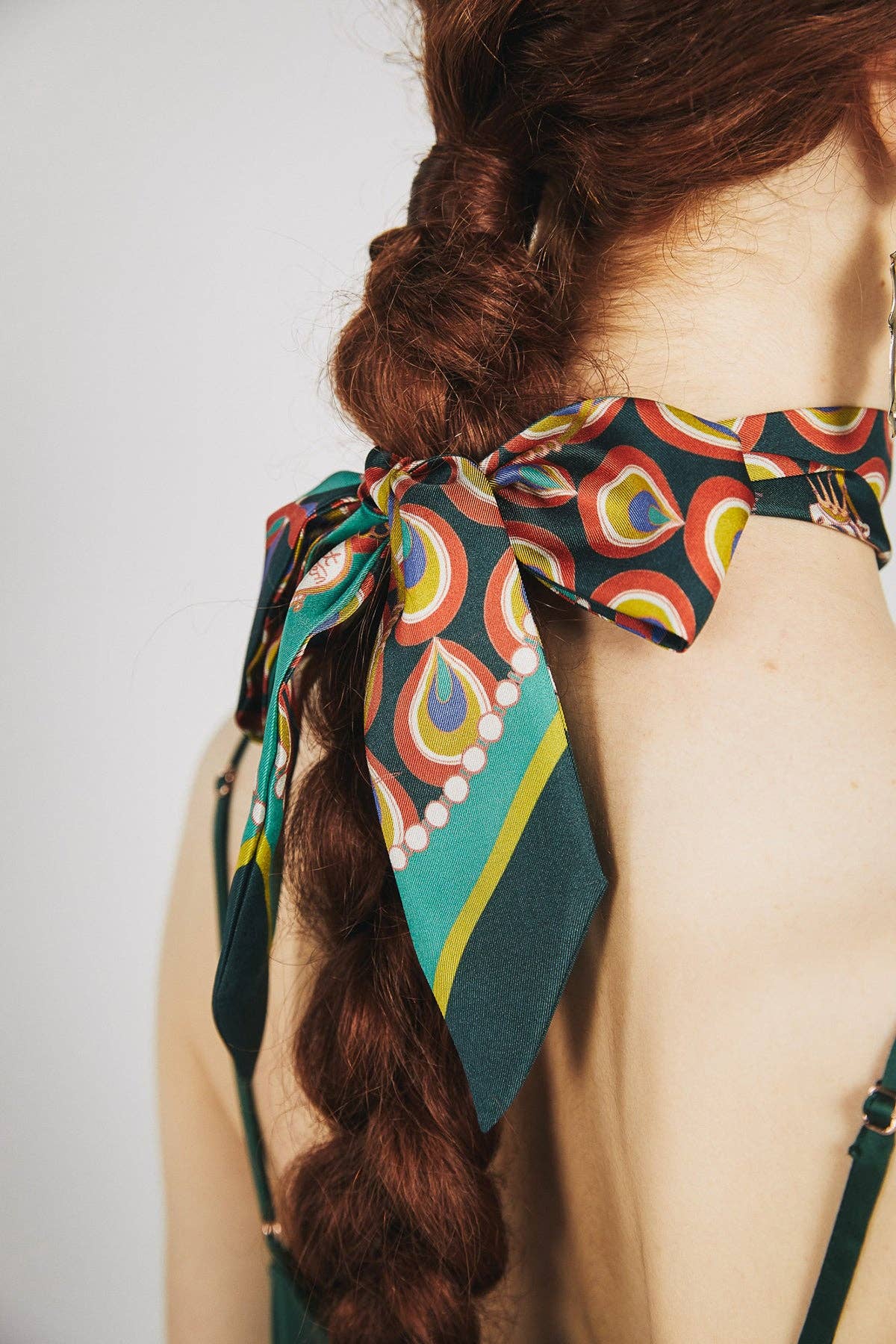 Teel "Peacock" Silk Twilly Neck Bow for wholesale on Faire3