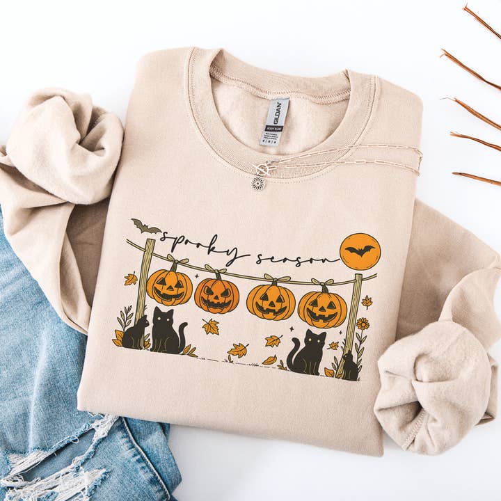 Sweatshirt for Fall Halloween Crewneck Sweater Spooky Season for wholesale by P E T I T R U E