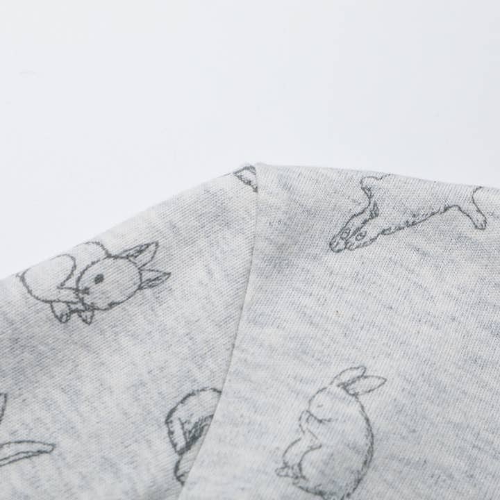 Vastmedic – Großhandel Schlafanzug-Set – Kinder – Owlivia 2-teiliges Pyjama-Set aus Bio-Baumwolle — Graue Hasen
