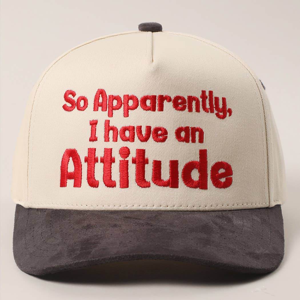 Fashion City - Wholesale Trucker Hat - Women's - So Apparently I Have An Attitude Two-Tone Suede Trucker Hat4