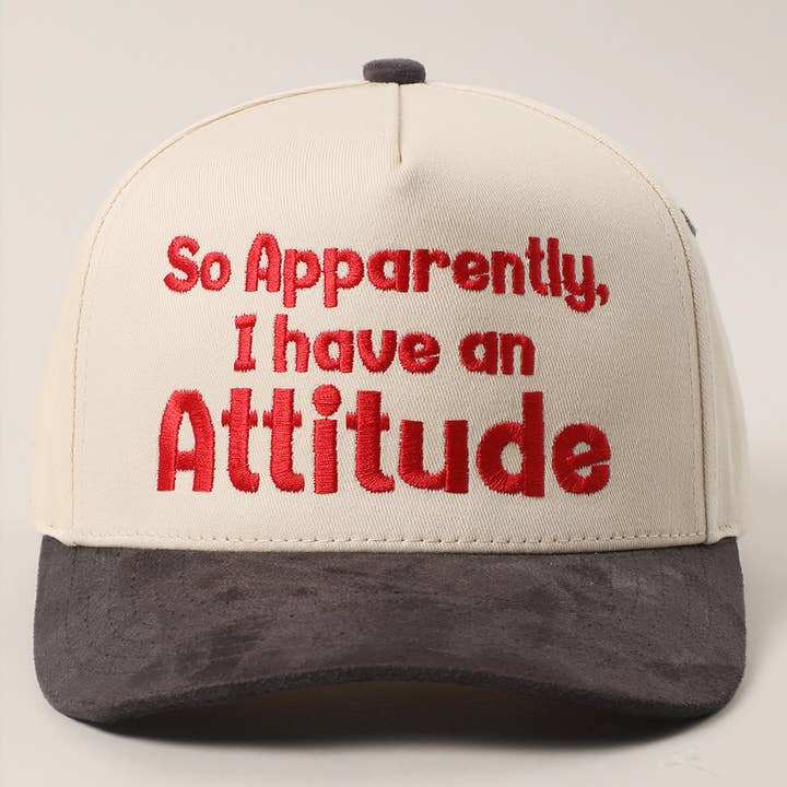 Fashion City - Wholesale Trucker Hat - Women's - So Apparently I Have An Attitude Two-Tone Suede Trucker Hat4