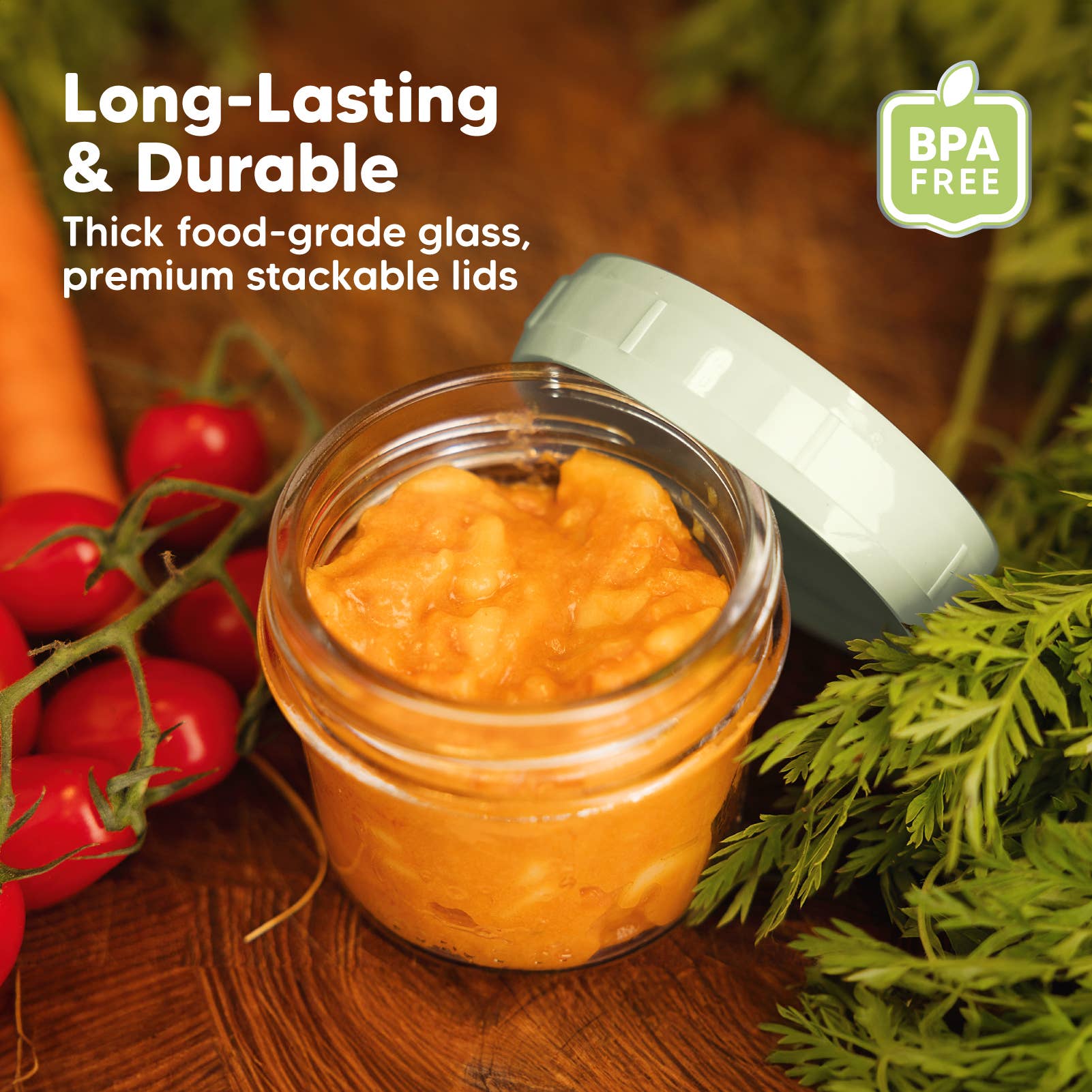 Sage 12pk Prep Baby Food Storage Containers, Leak-Proof Food Jars for wholesale on Faire3
