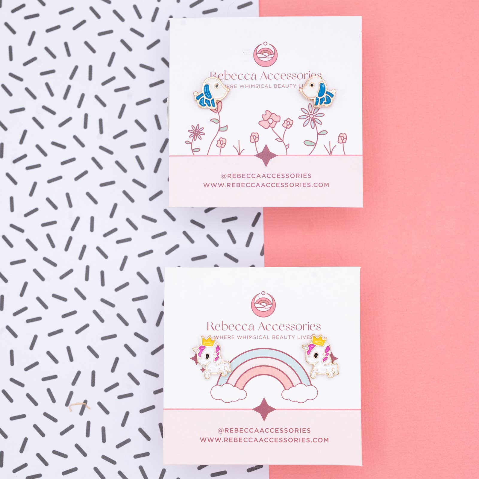 Rebecca Accessories LLC - Wholesale Earrings - Kids - Unicorn Queen Enamel Post Stud Earring Children's Gift 1