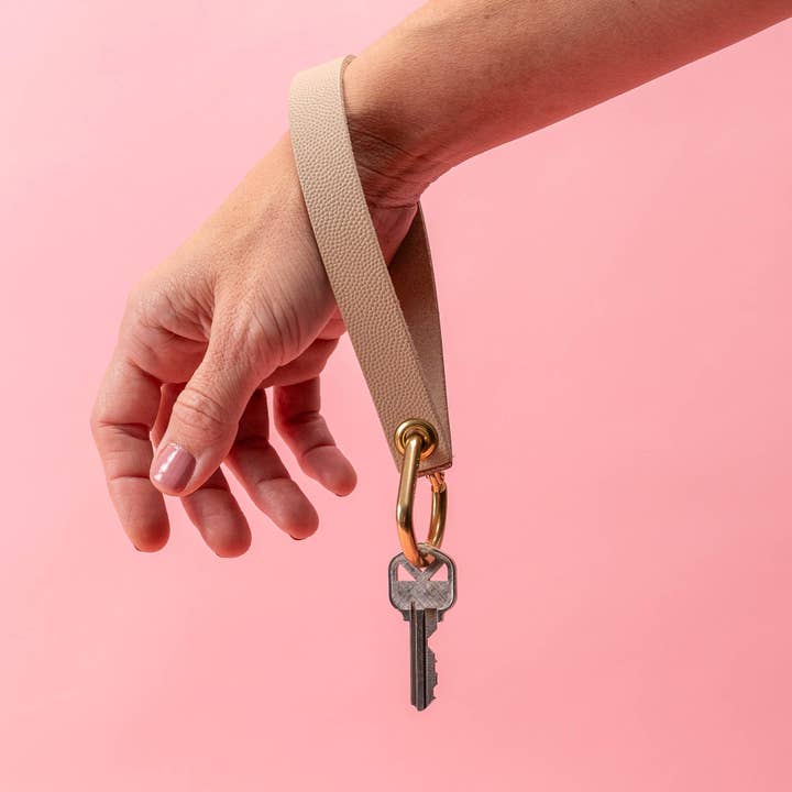 Pulseira de Couro Texturizado Bege Calçada por atacado de Avryn Co.