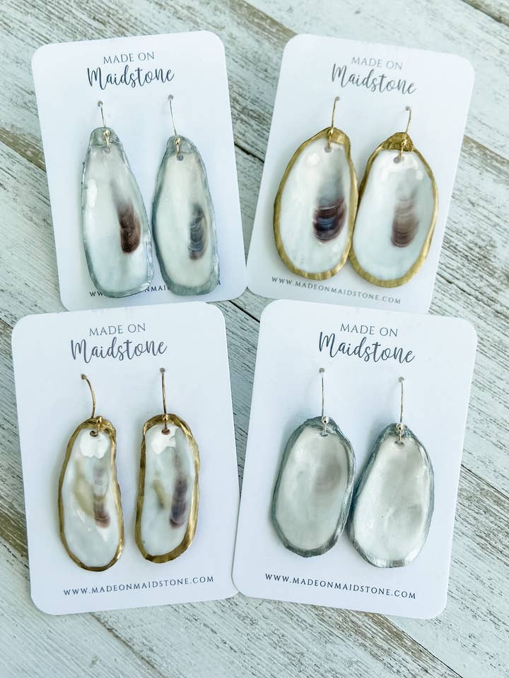 Boucles d'oreilles en coquille pour la vente par Made on Maidstone