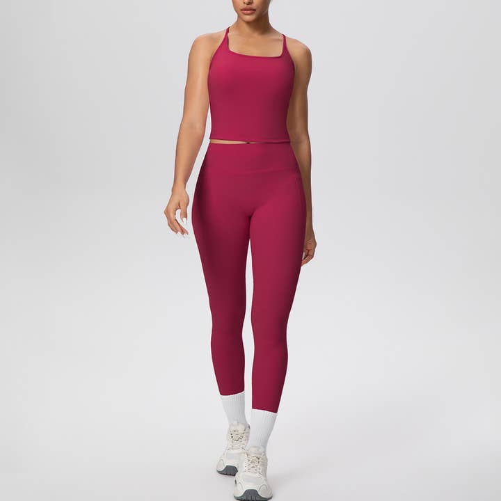 Damers tvådelade set: Högelastisk bh och leggings för wholesale av Sodalemon