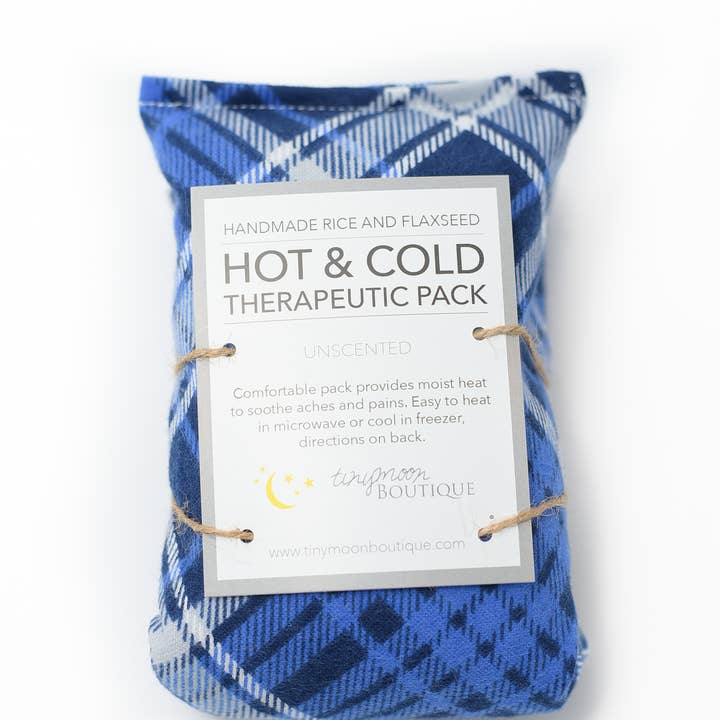 Hot and Cold Therapeutic Pack Blue Plaid for wholesale by Tiny Moon Boutique