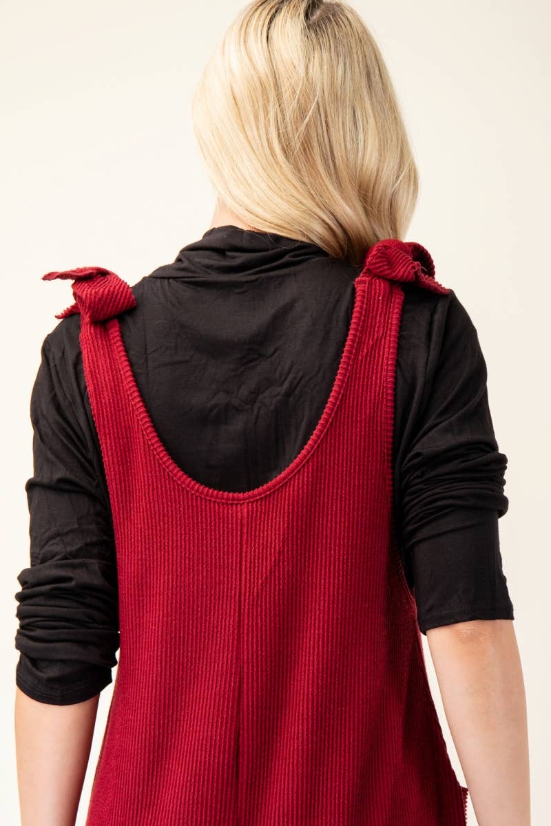 Celeste Clothing – Großhandel Jumpsuit – Damen – Plus-Size verstellbarer Rippen-Overall mit Fronttaschen - CP4387339