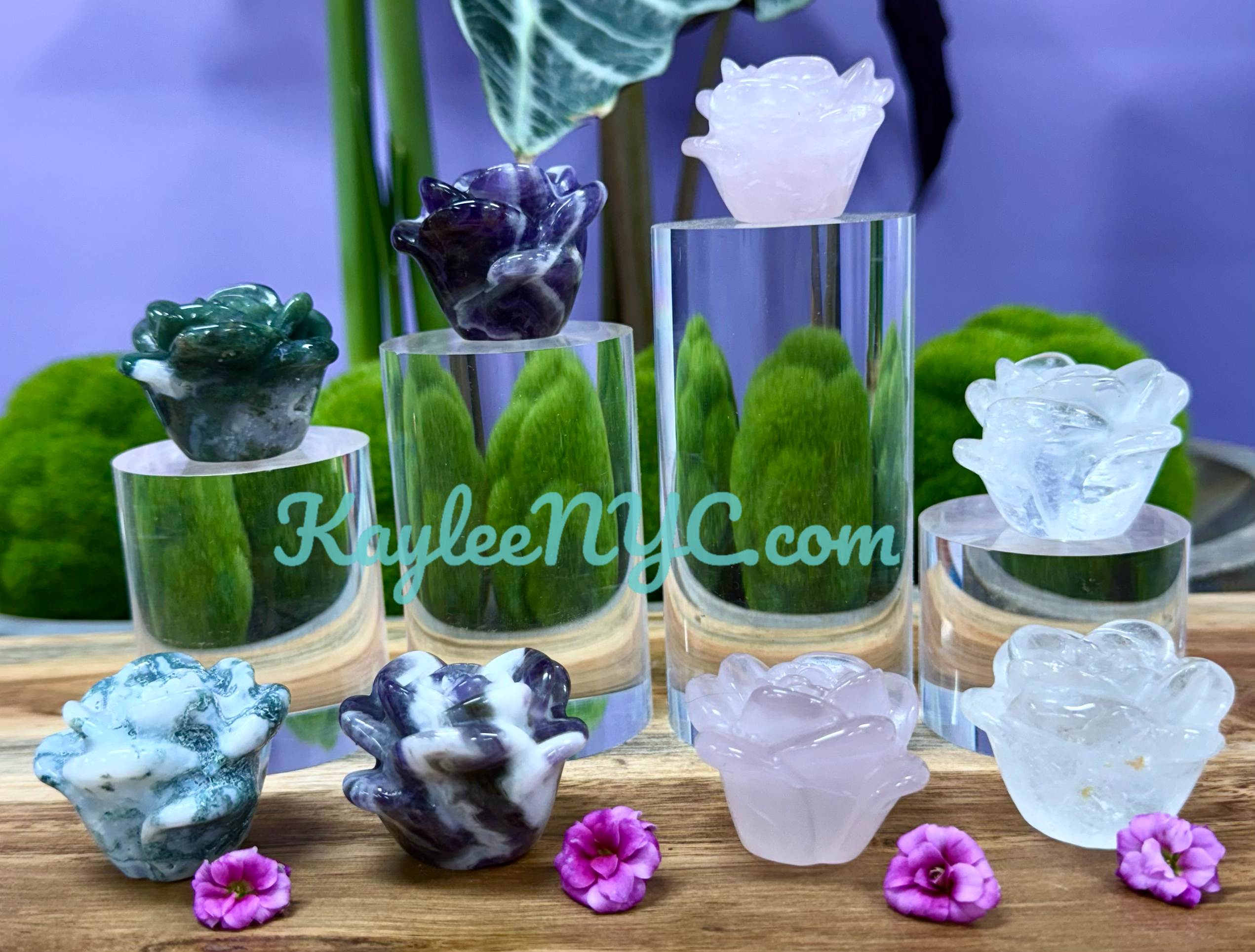 KayleeNYC - Wholesale Spiritual Stone/Crystal - 1.6” Natural Mix Crystals Roses Healing Energy4