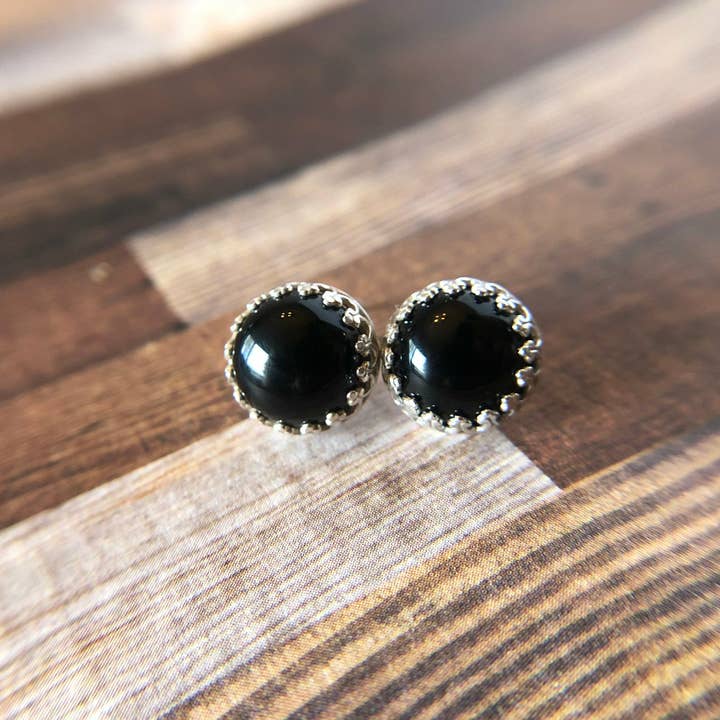 Onyx simple studs for wholesale by Nevermore Fine Jewelry