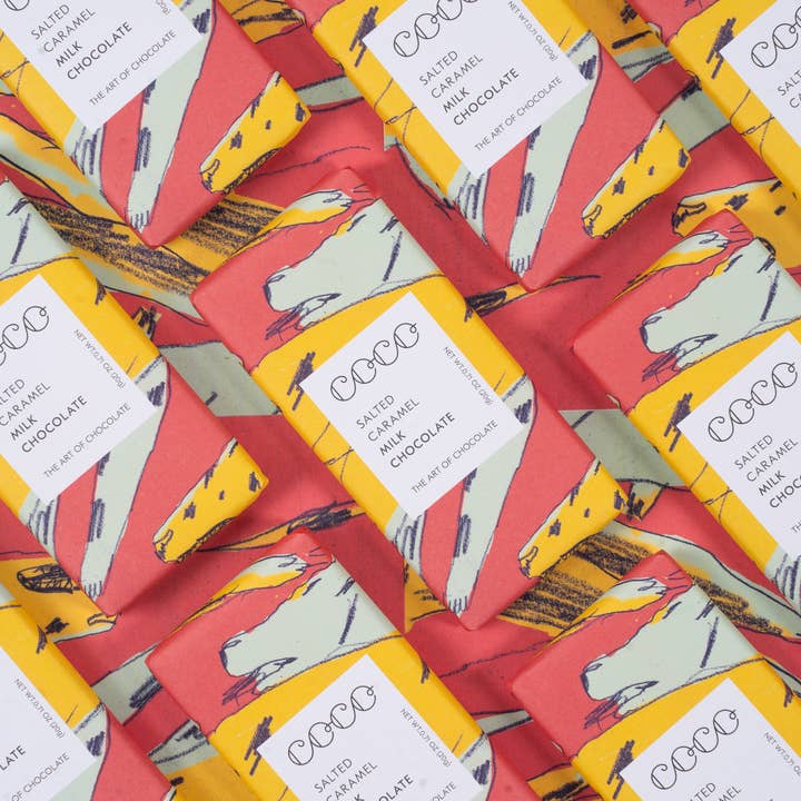 COCO Chocolatier - Wholesale Chocolate Bar - Salted Caramel Milk Mini Chocolate Bar (Pack of 24)