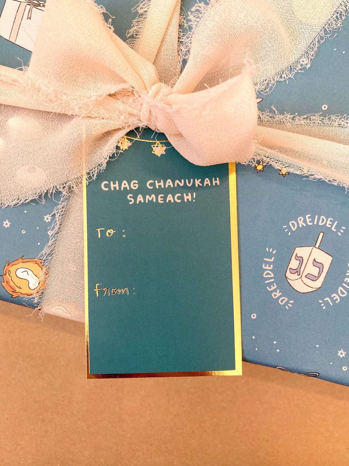 Abbie Ren Illustration - Wholesale Cadeaulabel - Chag Chanoeka Sameach cadeaulabels - Happy Chanoeka - Set van 102