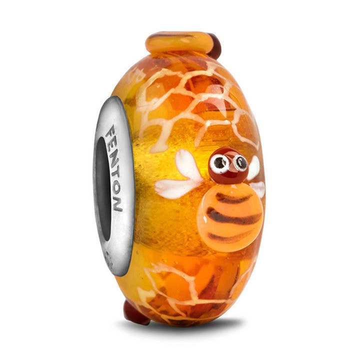 Perle de verre fantaisie « Hunny Bees » pour la vente par Fenton Glass Jewelry