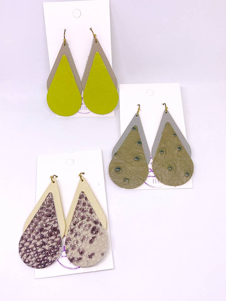 Leather Earring - Layover for wholesale by Liberty St