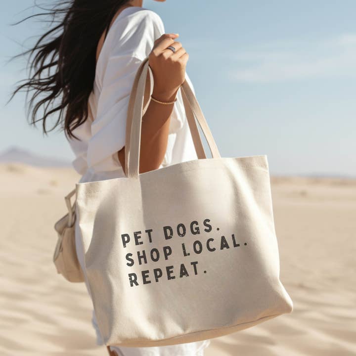 P E T I T R U E - Wholesale Tote Bag - Women's - Shop Local Pet Dogs Beach Bag Canvas Tote Bags 1