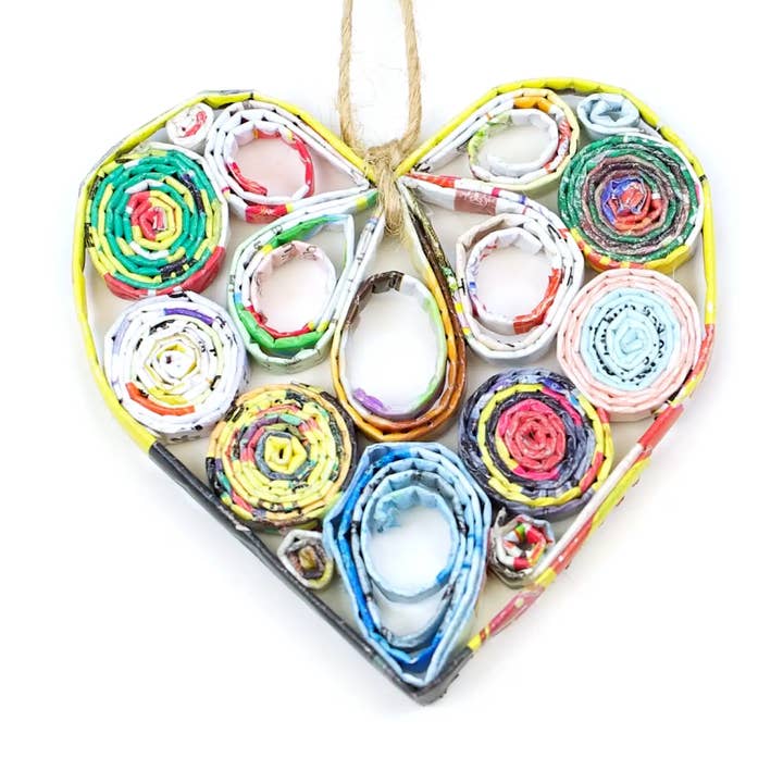 Hart (druppels), handgemaakt ornament van gerecycled papier voor wholesale door REECII