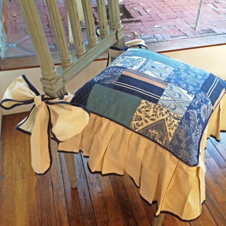 La Maisonnette - Wholesale Chair/Sofa Slipcover - Vintage Blue or Pastel Patchwork Chair Cover