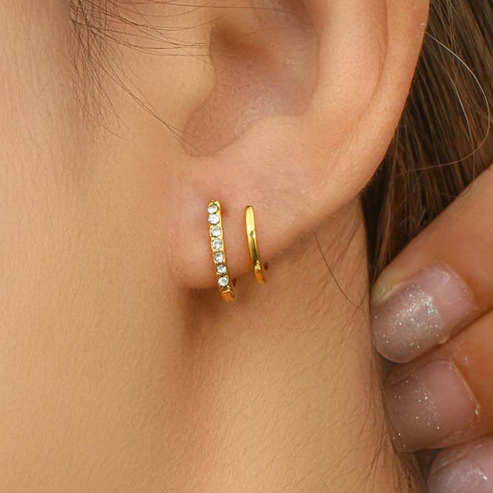 ACCITY - Wholesale Huggie Earrings - GEOMETRIC SIMPLE TEMPERAMENT EARRINGS_CWAJE17194