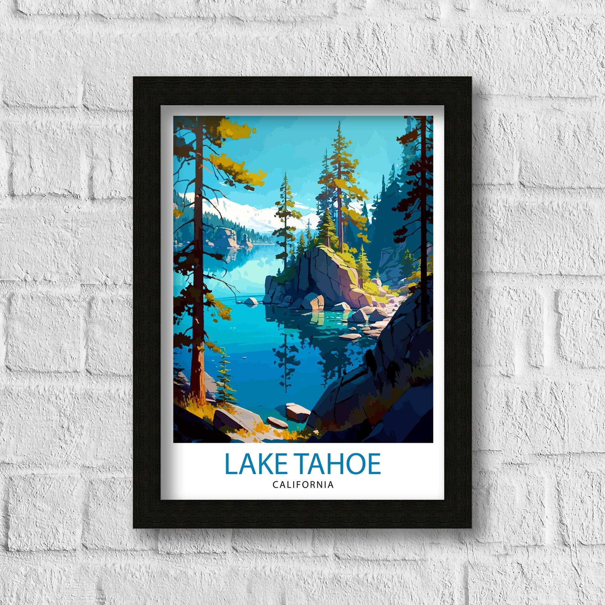 InkNPrintz – wholesale Art print – Lake Tahoe California Travel Poster Lake Tahoe1