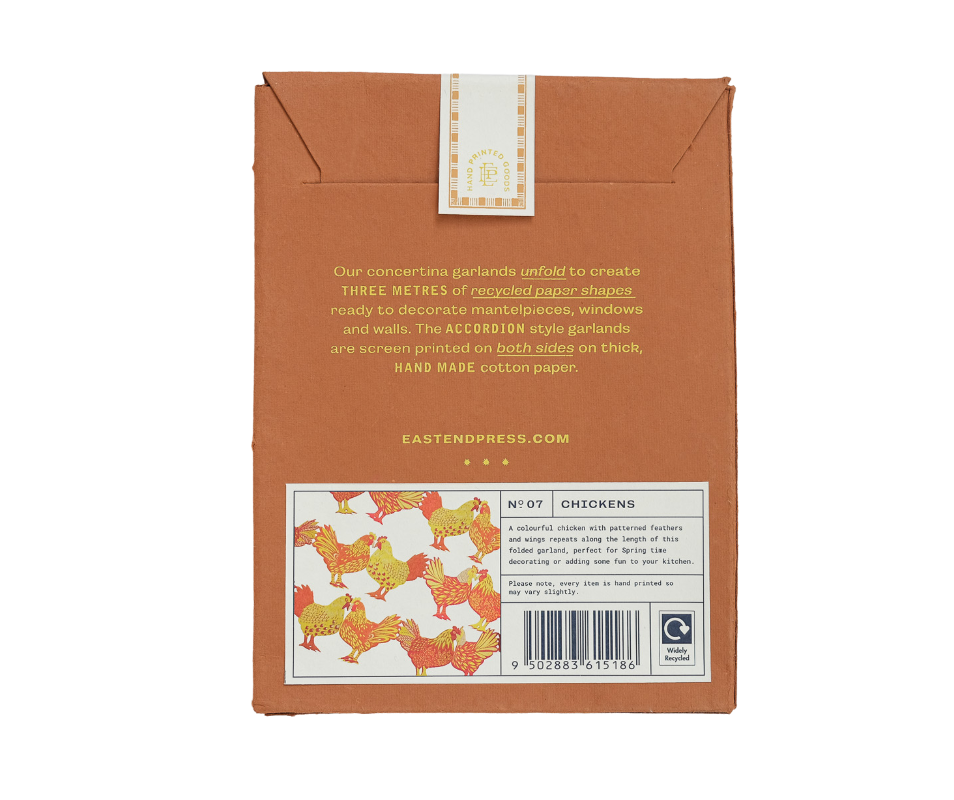 East End Press - Vendita all'ingrosso Bandierine/Ghirlande - Ghirlanda Chickens Concertina9